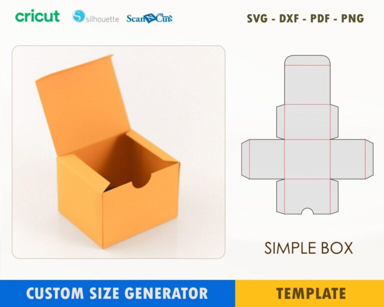 Simple Box Template SVG DXF PDF