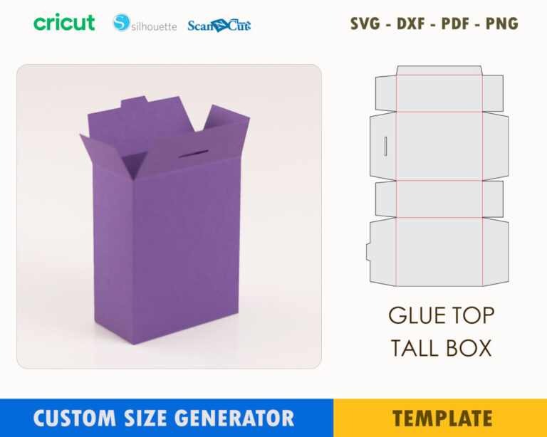 Glue Top Box Template SVG DXF PDF