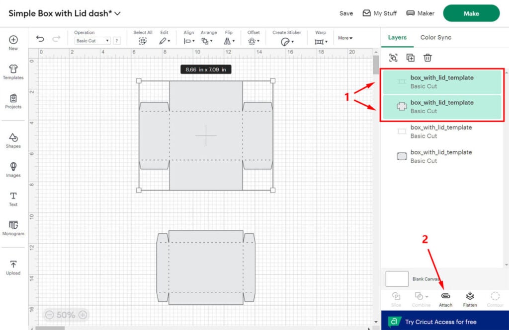 How to cut box SVG templates with Cricut