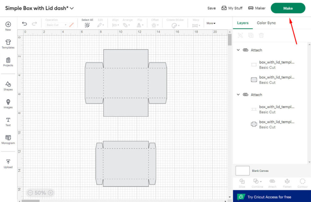 How to cut box SVG templates with Cricut