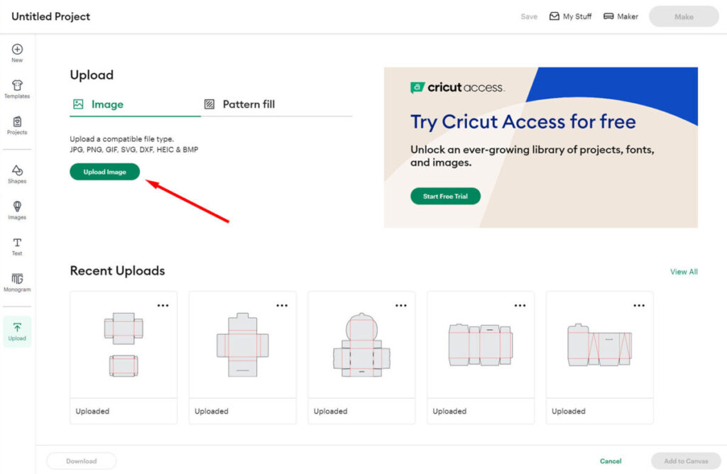 How to upload box SVG templates into Cricut DS