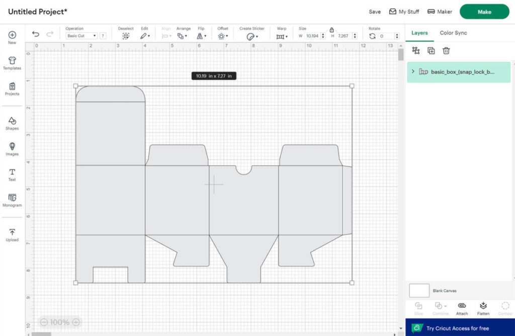 How to upload box SVG templates into Cricut DS