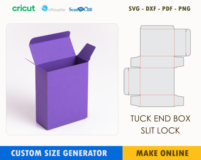 Tuck End Box Template Maker SVG DXF PDF