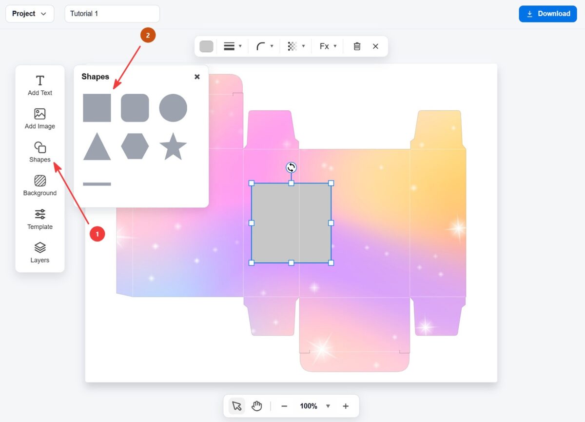 Learn how to design and customize a box template step by step