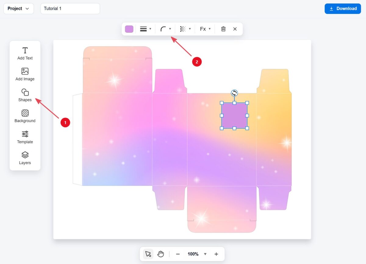 Learn how to design and customize a box template step by step