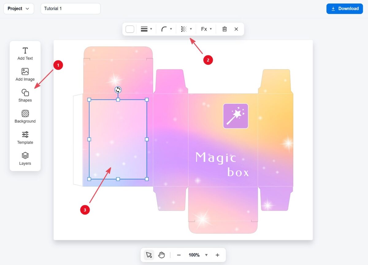 Learn how to design and customize a box template step by step