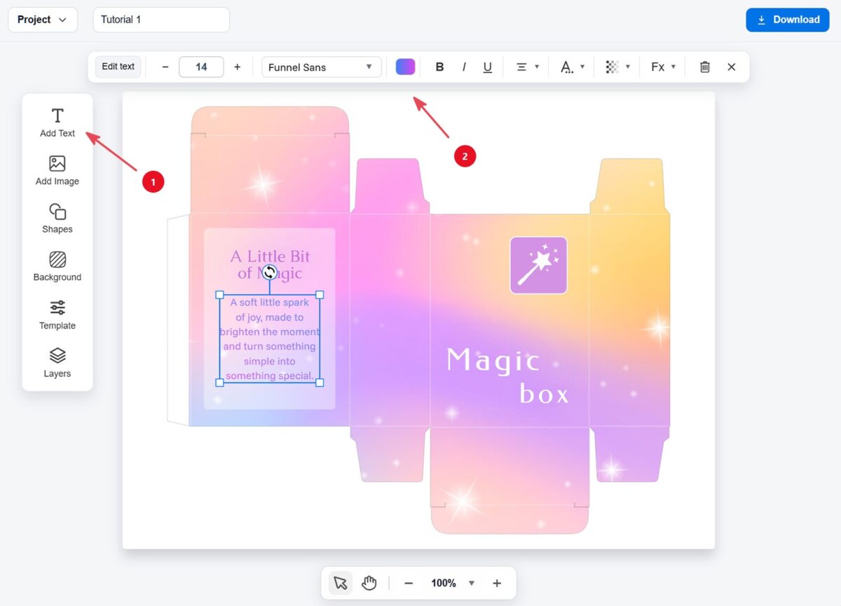 Learn how to design and customize a box template step by step