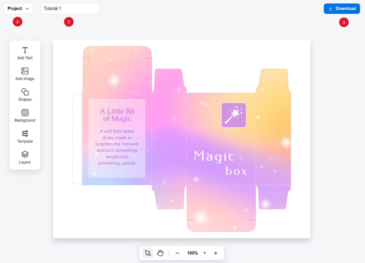 Learn how to design and customize a box template step by step