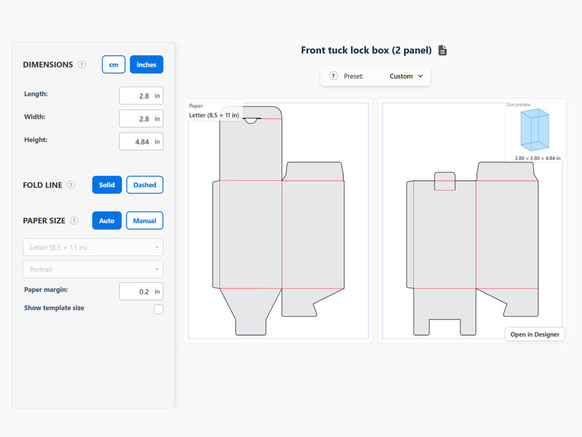 Make a Custom Size Candle Box Template