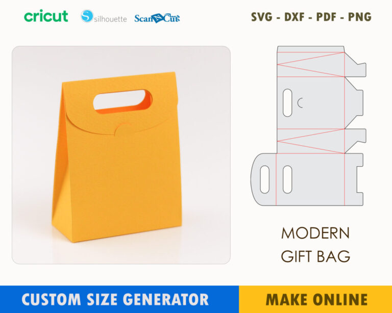 Modern Gift Bag Custom Template Maker | SVG DXF PDF PNG