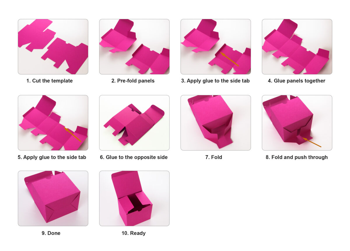 Slit Lock Top Box 2-Panel Custom Template Maker | SVG DXF PDF PNG ...